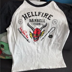 Stranger Things Hellfire Barbell Club Raglan Tee -